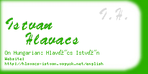 istvan hlavacs business card